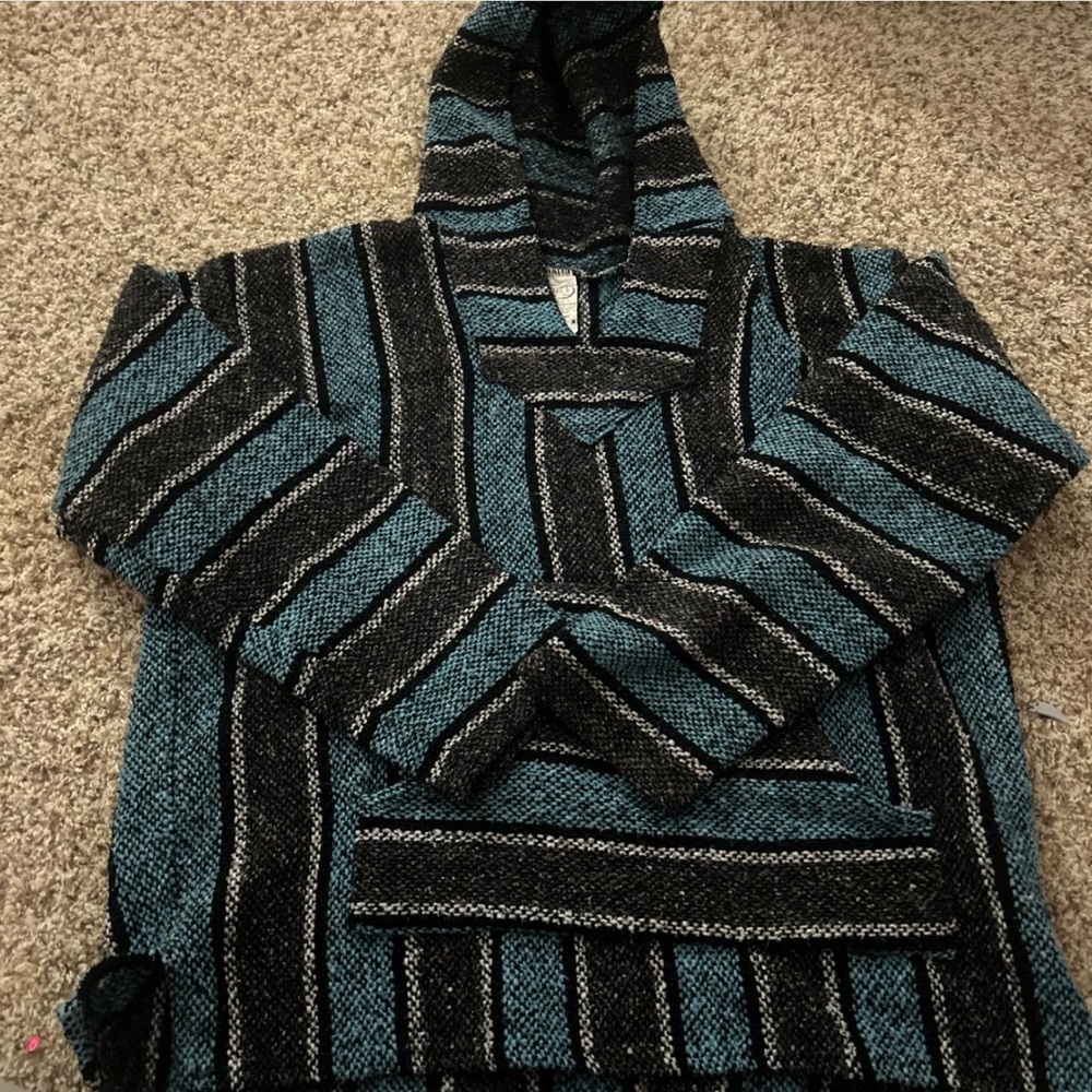 Striped Black and Teal Men's Sweater